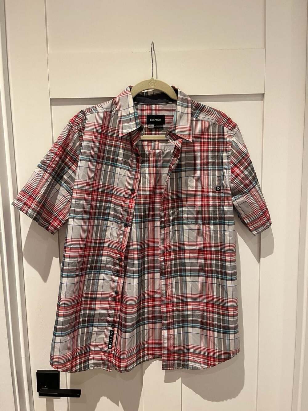 Marmot Windridge Short Sleeve Plaid Button Down Hiking Shirt